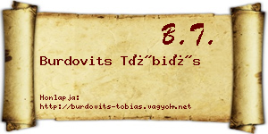 Burdovits Tóbiás névjegykártya
